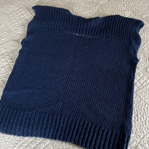 Vintage Deep Blue Sleeveless Sweater Vest - Picture 4 of 9